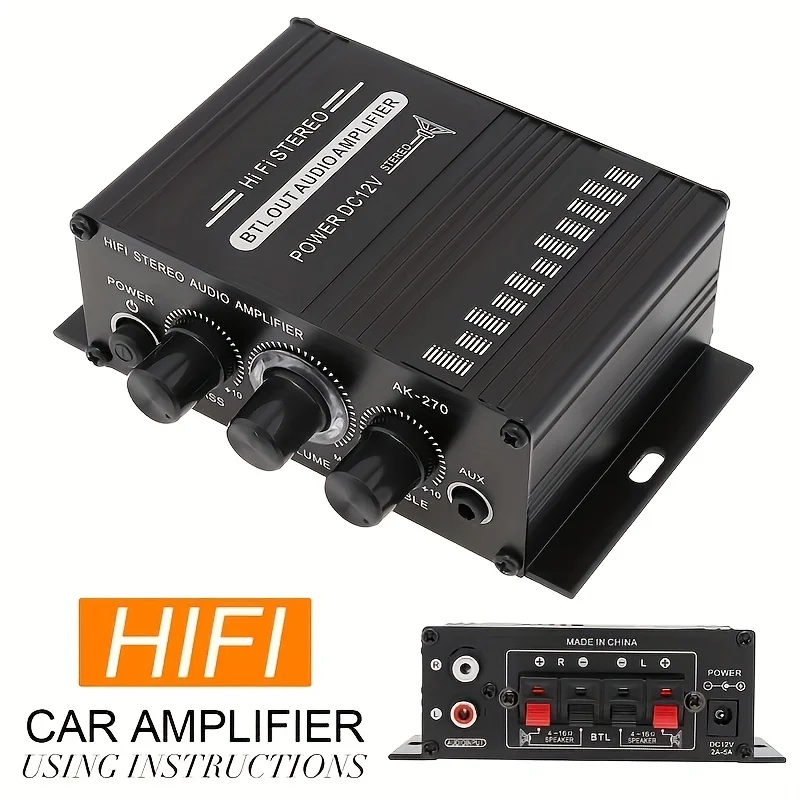 Home Cinema Speaker System - AK-270 400W 미니 파워 앰프 12V/24V