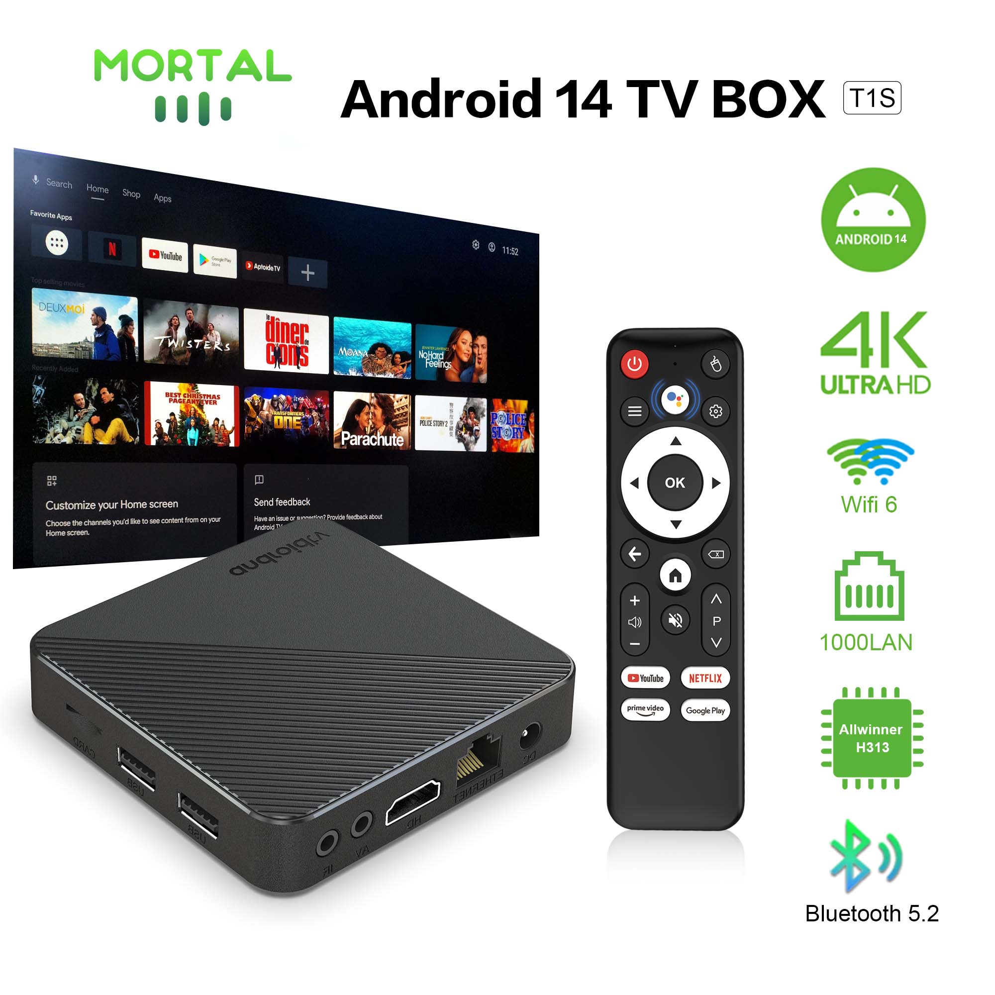 Home Cinema Media Player - Android14 스마트 홈 시어터 TV 박스