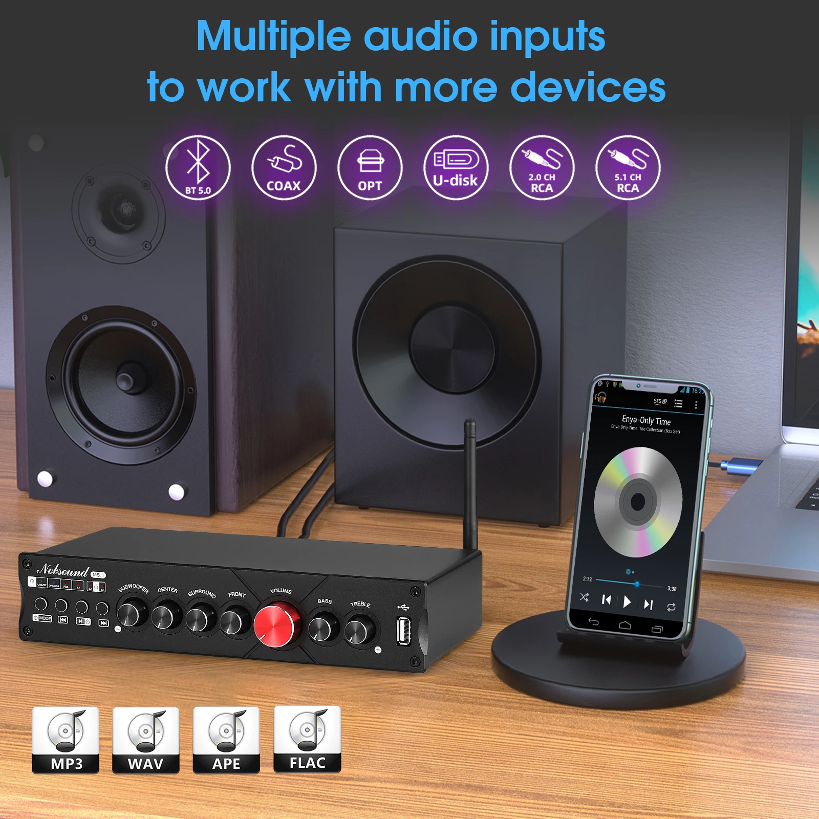 Nobsound 디지털 블루투스 수신기, 5.1 채널  - Home Cinema Onkyo 5.1 리뷰 및 가격