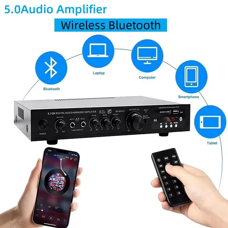 AV-369BT 블루투스 5.1 사운드 스피커 AMP  - Home Cinema Speaker System 리뷰 및 가격